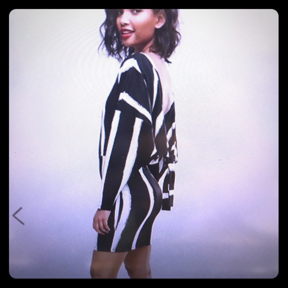 Black and white stripe dress.